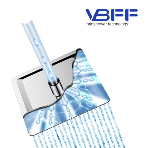 VBFF-Shower Head,rain shower head, 8 inch- Square Shower Head, 1.8 GPM Flow Rate, rainfall showerhead,VBFF07 (Chrome) - color: Chrome, size: 8 Inch