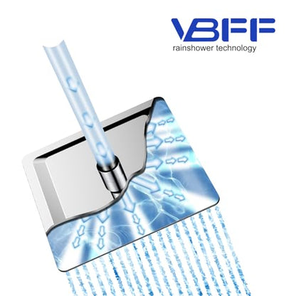 VBFF-Shower Head,rain shower head, 8 inch- Square Shower Head, 1.8 GPM Flow Rate, rainfall showerhead,VBFF07 (Chrome) - color: Chrome, size: 8 Inch