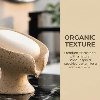 Bar Soap Holder, Soap Dish for Shower, Self Draining Soap Dish,Travertine Style Soap Holder, Used for Sinks, Bathrooms, Showers,Kitchens (Light Khaki Limestone) - color: Light Khaki Limestone
