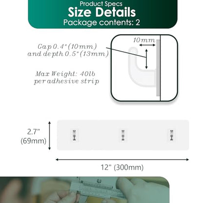 Shower Caddy Adhesive Strips - 2 Pack Replacement for Shower Shelf - size: Al Hook 2 Pack