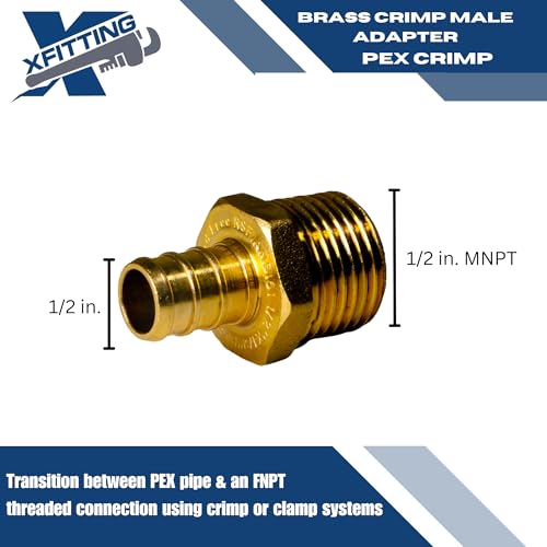2 Pack XFITTING 1/2 in Pex x 1/2 in Male NPT Adapter, 1/2 Pex MNPT Adapter - size: 1/2" Pex x 1/2" Male