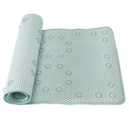 Bathtub Mat Non Slip 36'' X 17'', Soft Foam Bath Mat for Tub, Bathtub Mat with Drain Holes, Suction Cups Shower Mat (Ice Green, 36''X17'')