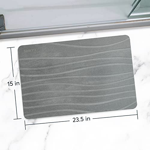 Stone Bath Mats for Bathroom, Dries in Seconds - Non-Slip, Gray, 2 Pack | Super absorbent, quick-drying & easy to clean. Natural material that lasts — restores with light sanding. - color: Grey - 2 Pack