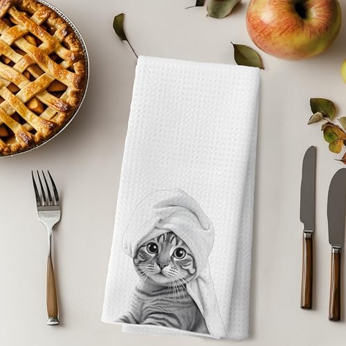 Funny Cat Hand Towels, Cat Gifts for Women, Funny Cute Hand Towels for Bathroom,16x24 Inches - color: Cat-2