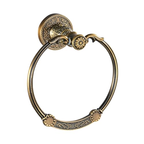 Vintage Style Antique Bronze Towel Ring Retro Towel Holder Wall Mounted Bathroom Hardware - color: Antique Brone-towel Ring