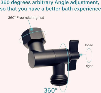 Metal Shower Head Elbow Adapter, Adjustable Shower Head Extension Adapter Shower Arm Extension Connector Showerhead, Wall Mounted (sub-black) - color: sub-black