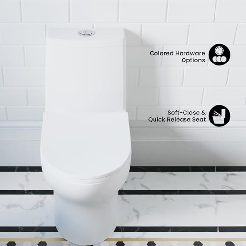 Swiss Madison SM-1T112 Ivy One Piece Toilet Dual Flush - color: Glossy White, size: 12" Rough-in