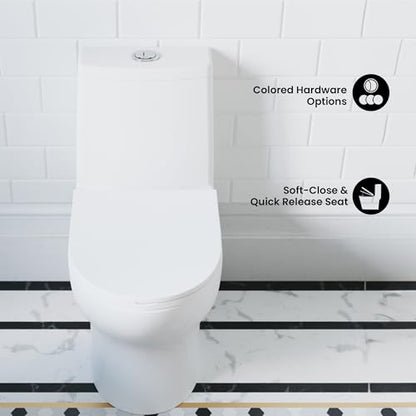 Swiss Madison SM-1T112 Ivy One Piece Toilet Dual Flush - color: Glossy White, size: 12" Rough-in