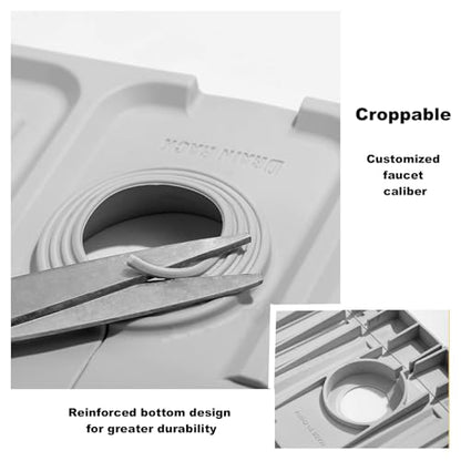Faucet Mat for Kitchen Sink,Bathroom Kitchen Sink Splash Guard Silicone,5° Slope Type Design Sink Mat,Sponge Holder and Bathroom Countertop Protect(Include 1pcs Extra Storage mat)