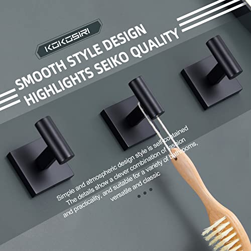KOKOSIRI Robe Hook Bathroom Towel Coat Hooks Matte Black for Bath Kitchen Wall 3 Pack Stainless Steel B1013BK-P3 - color: Matte Black, size: 3 Pack