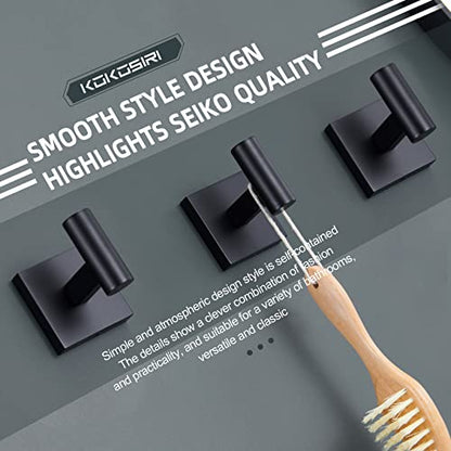 KOKOSIRI Robe Hook Bathroom Towel Coat Hooks Matte Black for Bath Kitchen Wall 3 Pack Stainless Steel B1013BK-P3 - color: Matte Black, size: 3 Pack