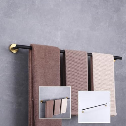 GERZWY Black & Gold Towel Bar, 30 Inch Stainless Steel Bathroom Wall Mounted Towel Rail, Hand Towel Holder AG1101C75-BD - color: Black & Gold, size: 30 Inch (Pack of 1)