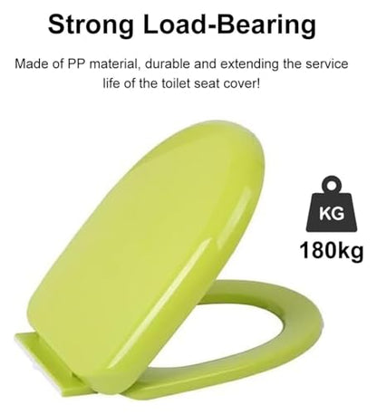 Toilet Seat Quiet No Slam Color Toilet Seats Cover, Quick Release For Easy Clean, Adjustable Plastic Toilet Seat(Blue) - color: Blue