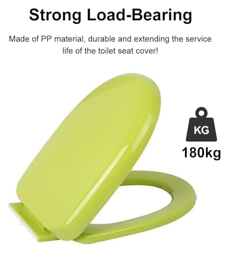 Toilet Seat Quiet No Slam Color Toilet Seats Cover, Quick Release For Easy Clean, Adjustable Plastic Toilet Seat(Red) - color: Red