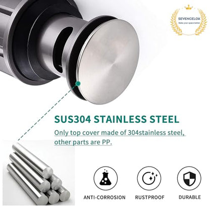 Brushed Bathroom Sink Drain with Overflow Pop Up Sink Drain Stopper for Sink Faucet Vessel Vanity Sink Drain Strainer with Hair Catcher Anti-Clog Strainer Brushed Nickel, SD30-BN - style: Big Popup Cap-Brushed Nickel