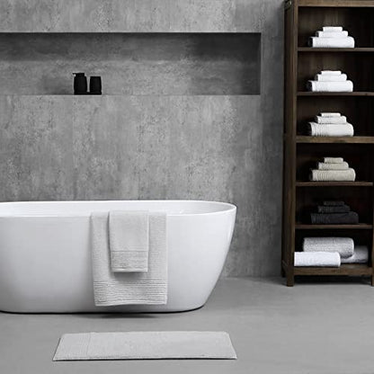 Vera Wang - 6-Piece Bath Towel Set, 100% Cotton Soft & Absorbent Bathroom Towels, Low Lint & Fade-Free, Sculpted Pleat Black - color: Sculpted Pleat Black, size: 6 Piece