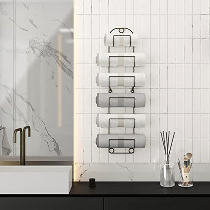 Towel Racks for Bathroom Wall Mounted Metal Wine Rack Towel Shelf Towel Holder for Bath Bronze - color: Bronze