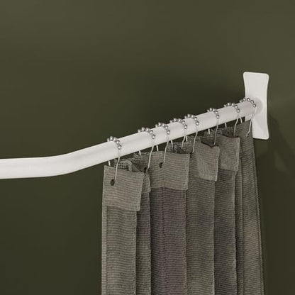 Naiture Neo-Angle Shower Curtain Rod, 18-1/2" X 26" X 18-1/2", Matte White | Aluminum, Includes 36" Ceiling Support and Mounting Hardware, Cut to Fit, Permanent Wall Mount, Rustproof - color: Matte White, size: 18-1/2" X 26" X 18-1/2"