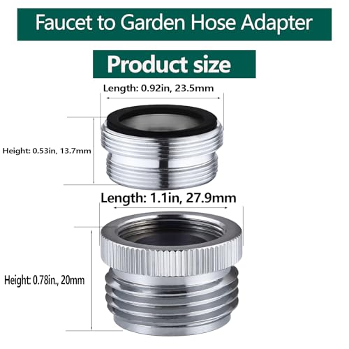 Faucet Adapter with Aerator, Sink Faucet to Garden Hose Adapter, Faucet Adapter to Garden Hose for Kitchen and Bathroom, hose attachment to sink，3/4" GHT Thread Chrome. - color: C-Faucet adapter