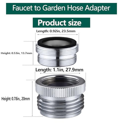 Faucet Adapter with Aerator, Sink Faucet to Garden Hose Adapter, Faucet Adapter to Garden Hose for Kitchen and Bathroom, hose attachment to sink，3/4" GHT Thread Chrome. - color: C-Faucet adapter