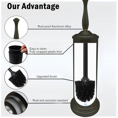 Matte BlackToilet Bowl Brush with Holder, Durable Bathroom Cleaning Tool, Modern Design for Easy Toilet Maintenance, Bathroom Cleaner Brush for Efficient Cleaning and Hygiene - color: Matte Black 2