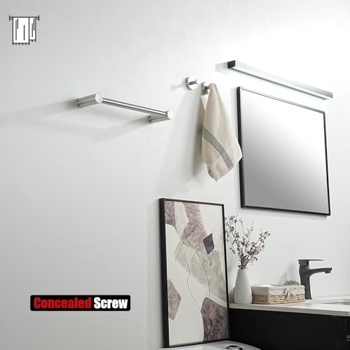 JQK Towel Bar Brushed, 14.5 Inch 304 Stainless Steel Thicken 0.8mm Towel Rack Bathroom Wall Mount, Useable Length 12 Inch, TB610L12-BN - color: Brushed Steel, size: 14.5 Inch