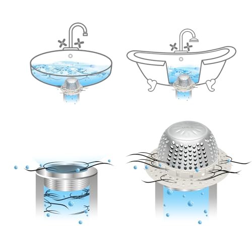 LEKEYE Shower Drain Hair Catcher/Shower Drain Cover/Drain Protector for Pop-Up & Regular Drains(Light Gray) - color: Light Gray
