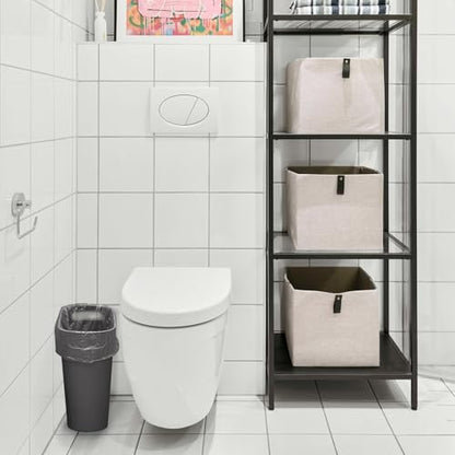3 Pack Narrow Office Trash Can 3.2 Gallon Slim Waste Basket, Plastic Bathroom Wastebasket Slim Garbage Can Container Bin with Handle for Narrow Spaces Bathroom Bedroom Kitchen Office at Home, Black - color: Black