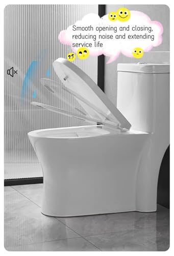 Round Plastic Toilet Seat with Quick-Release and Soft Close, Easy Install and Clean, Compatible with All Brands (White) - size: O