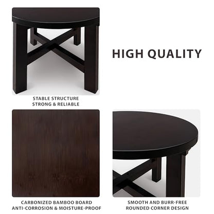 9.8 in Wooden Stool for Shower, Folding Round Footstools, Leg Shaving and Foot Rest, Folding Bamboo Shower Seat, Fully Assembled (R) - style: C
