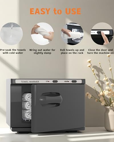 Towel Warmer, Hot Towel Warmers Spa, 8L Professional Mini Towel Warmer, Towel Warmer for Facials. (Black)
