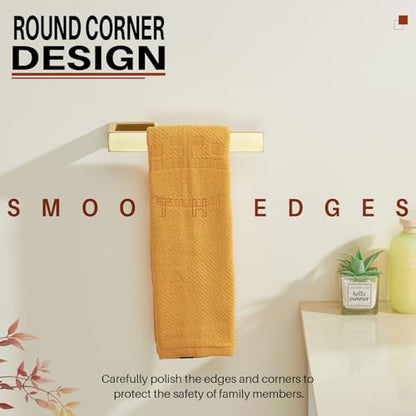 KOKOSIRI Hand Towel Bar Bath Towel Holders Wall Mount Kitchen Towels Shelves Bathroom Accessory Brushed Gold Stainless Steel, B3009BG - color: Brushed Gold