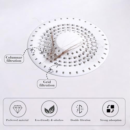 Silicone Bathtub Drain Hair Catcher – 3PCS Shower Drain Protector for 1.48" to 1.76" Regular Drains – Easy-to-Clean and Reusable White - color: Gray