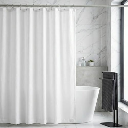 Waterproof Fabric Shower Curtain Liner, TPU Coated, PEVA-Free & Odorless, Hotel Quality, 3 Magnets, Rust-Proof Metal Grommets, Machine Washable, White, 72x78 Inch - color: White, size: 72"W x 78"L (Pack of 1)