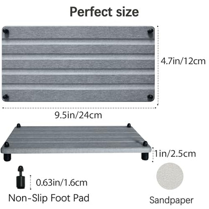 2 PCS Water Absorbing Stone Trays for Bathroom Sink Fast Drying Coasters | 9.5" x 4.7", Faucet Mat for Kitchen Sink, Diatomite Sink Caddy, Hand Soap Holder with Feet, Diatomaceous Earth, Vanity Tray - color: 9.5" X 4.7" Grey