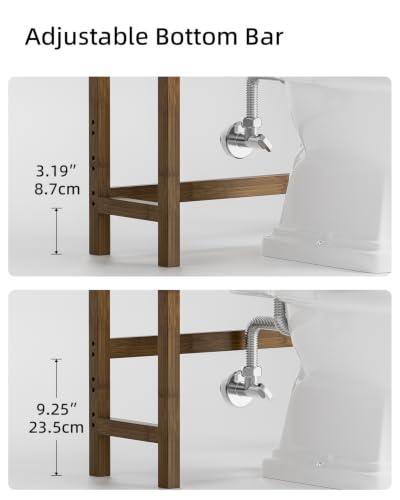 SMIBUY Bathroom Storage Shelf, Bamboo Over-The-Toilet Organizer Rack, Freestanding Toilet Space Saver with 3-Tier Adjustable Shelves (Walnut) - color: Walnut