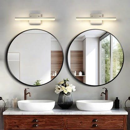 Brushed Nickel Vanity Lights - Dimmable 5CCT Bathroom Lighting Fixtures Over Mirror, Adjustable Angle Wall Light, 15.75" Long 12W LED Bar Light - size: 15.75inch Long