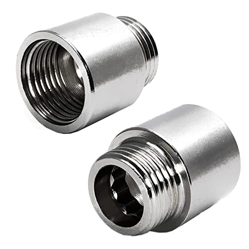 Shower Head Extension Arm, 20mm/0.78 Inch, 2pcs | 1/2PT Male to 1/2PT Female Thread, Stainless Steel, Cast Pipe Fitting Coupler - size: 20 mm