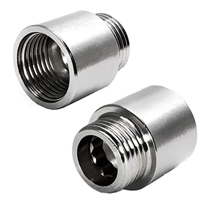 Shower Head Extension Arm, 20mm/0.78 Inch, 2pcs | 1/2PT Male to 1/2PT Female Thread, Stainless Steel, Cast Pipe Fitting Coupler - size: 20 mm