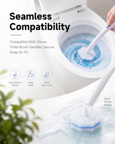 20 Count Toilet Wand Refills Compatible with Clorox Toilet Wand | 5X Cleaning Power Toilet Bowl Cleaners & 3-Layer High-Density Toilet Scrubber Refill-No Falling Apart, Instant Foam Cleaning - size: 1 Count (Pack of 20)