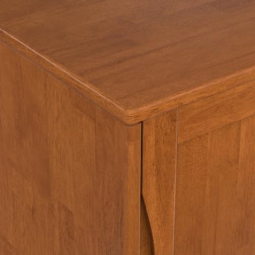 SIMPLIHOME Lowry 39" Wide Veneer and Metal Cabinet in Walnut Veneer - color: Teak Brown, size: 48 inch
