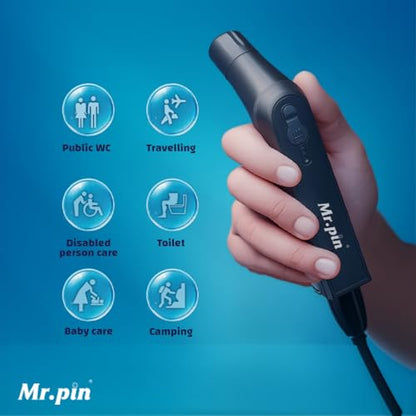 Portable Travel Bidet Electric Rechargeable Handheld Personal Bidet Sprayer for Personal Cleaning for Toilet with 2.3 liters Water Container (Black)