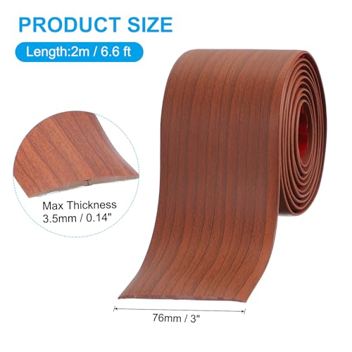 PATIKIL Self Adhesive Floor Transition Strip 3 in x 6.6 Ft, Vinyl Laminate Floor Flat Divider for Joining Floor Gaps Doorways Carpet Cover Floor Tiles Walnut