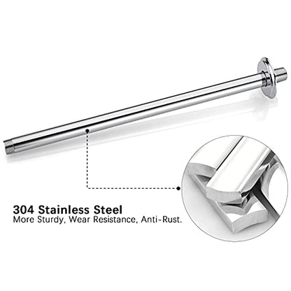 16 Inch Chrome Ceiling Mounted Shower Arm for Rain Shower Head | Shower arm and flange - color: Polished Chrome, size: 16 Inches
