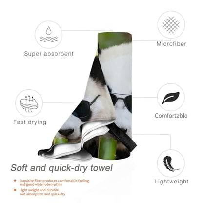 Panda Eating Bamboo Quick Dry Bath Towels - Super Soft Bath Towels for Home, Spa, Gym, Travel - color: Panda Eating Bamboo, size: 31.5"x63"