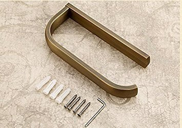 Leyden Antique Brass Toilet Paper Holder, Brass Toilet Roll Holder Bathroom Wall Mount Tissue Roll Dispenser