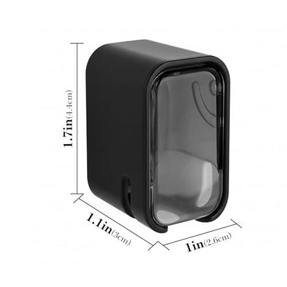 4 Pack Toothbrush Holders for Bathrooms Shower, Wall Mount Toothbrush Organizer with Cover, Self Adhesive Electric Toothbrush Storage, Quick Dry Toothbrush Hanger (Black) - color: Black