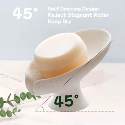 Bar Soap Holder, Soap Dish for Shower, Self Draining Soap Dish,Travertine Style Soap Holder, Used for Sinks, Bathrooms, Showers,Kitchens (White Limestone) - color: White Limestone