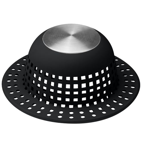 Aluvor Shower Drain Hair Catcher Bathtub Drain Cover Sink Drain Protector | Bathroom Sink & Bathtub Drain Strainer for Pop-Up & Regular Drains, Silver Black - color: Silver Black