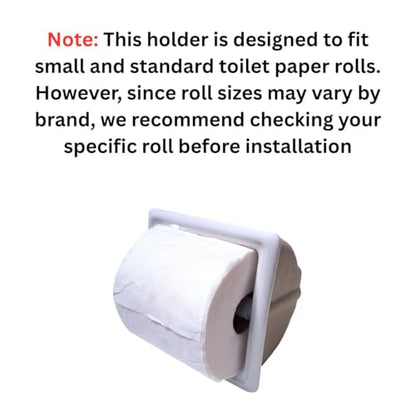 Recessed Ceramic Toilet Paper Holder Wall Mount Niche Bathroom Tissue Roll (White Glossy, Standard – 6.5" x 6.5") - color: White Glossy, size: Standard – 6.5" x 6.5"